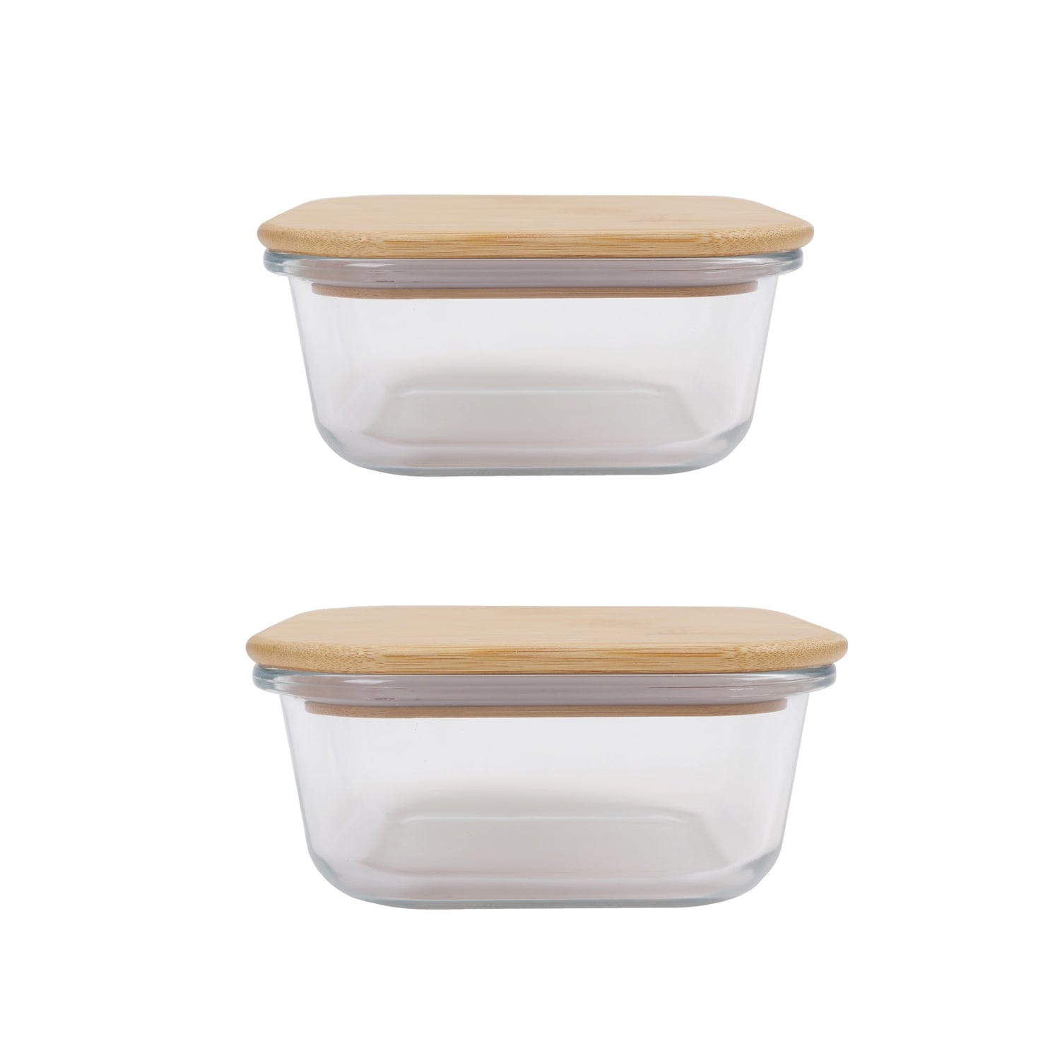 2pc Bamboo Cover Food Container Medium and Large-ACT