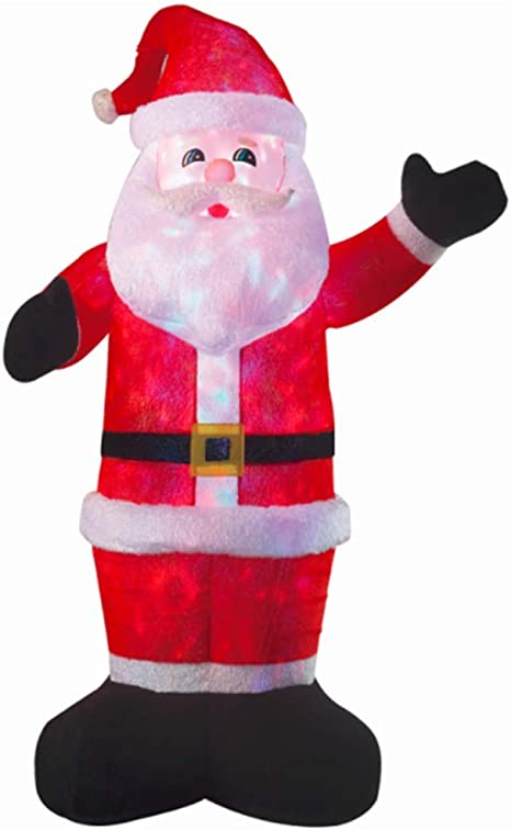 DELUXE INFLATABLE PLUSH SANTA WITH DISCO LIGHTS 8FT-REMOTE