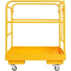 VEVOR Forklift Safety Cage, 544 kg Load Capacity, 92 x 92 cm Folding Forklift Work Platform with Lockable Swivel Wheels, Drain Hole, and Device Chain, Holds 1 to 2 Adults, Perfect for Aerial Work
