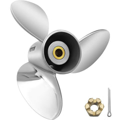 VEVOR Outboard Propeller, Replace for OEM 3860709, 3-Blade 14.5"" x 21"" Pitch Steel Boat Propeller, Compatible with Volvo Penta SX Drive All Models, with 19 Tooth Splines, RH