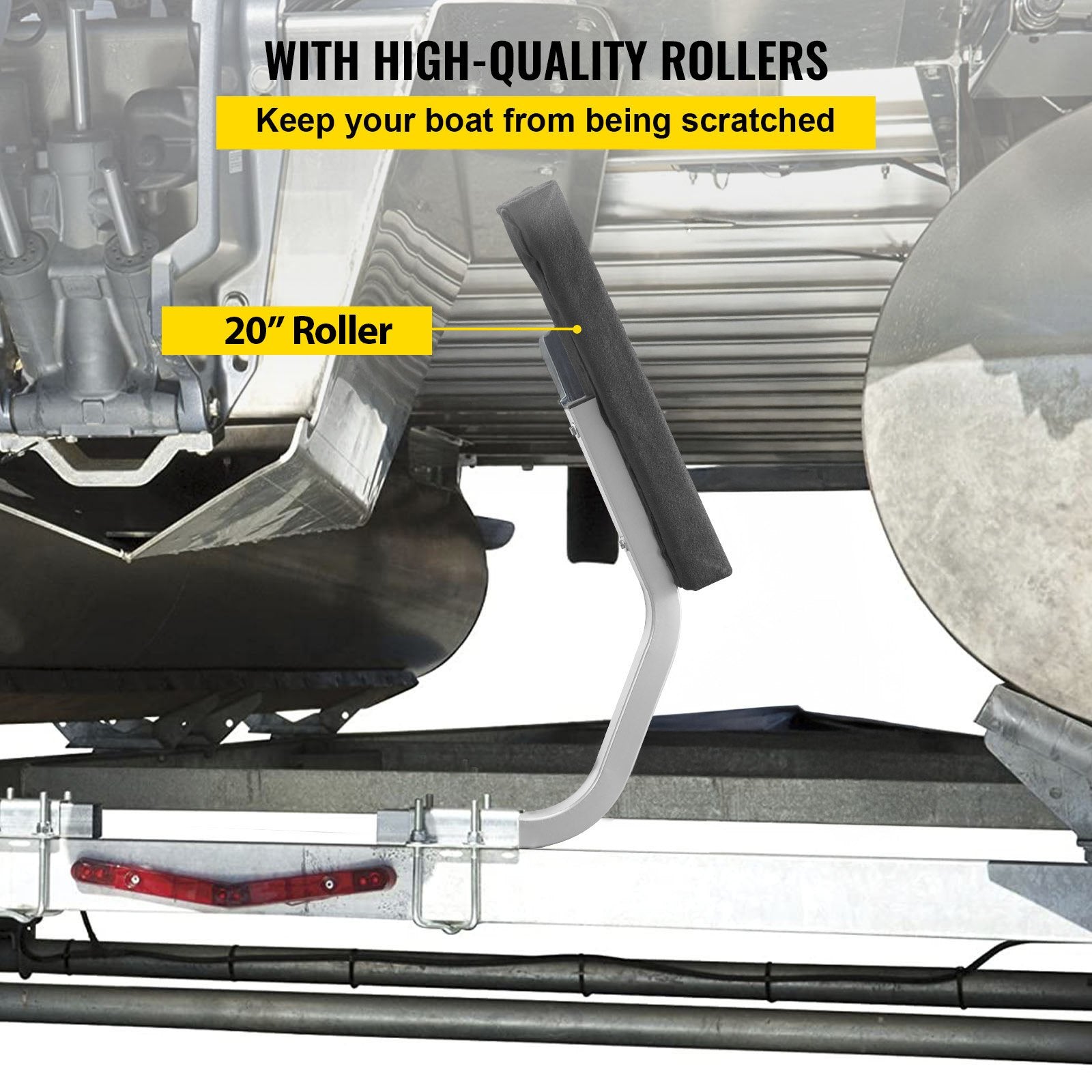 VEVOR Boat Trailer Guide on, 24"", One Pair Trailer Pontoon Bunk Board Guide-ons, Steel Trailer Guides, Complete Mounting Accessories Included, for Ski Boat, Fishing Boat or Sailboat Trailer