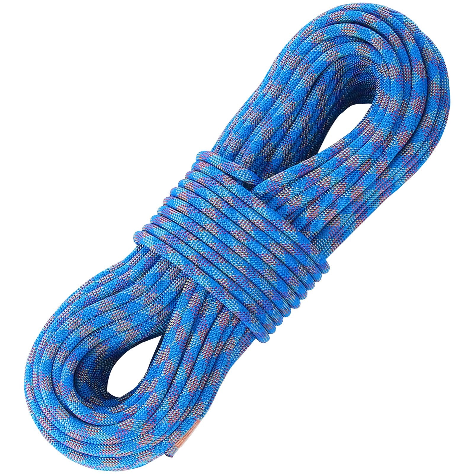 VEVOR 10.2mm Dynamic Climbing Rope, 70M(230ft) Outdoor Rock Climbing Rope 25KN Breaking Tension, Stretchable Fiber Rope with Steel Snap Hooks for Escape, Rappelling, Fire Rescue, Blue