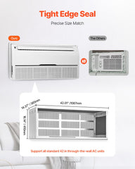 VEVOR Air Conditioner Wall Sleeve 42 in with Exterior Grille Wall AC Sleeve