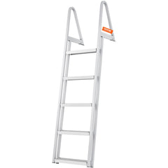 VEVOR Removable Dock Ladder 5 Steps, 159 kg Load Capacity, Pontoon Boat Ladder with 4'' Wide Step & Nonslip Design for Ship/Lake/Pool/Marine Boarding