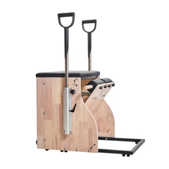 VEVOR Pilates Chair, Split-Pedal Stability Combo Chairs with Handles, Rubber Wood Frame Yoga Fitness Trainer, Exercise Reformer, Pilates Resistance-Workout Equipment, for Home Gym Studio Workout