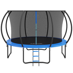 VEVOR 3.66m Trampoline, 181 kg Trampoline with Enclosure Net, Ladder, and Curved Pole, Heavy Duty Trampoline with Jumping Mat and Spring Cover Padding, Outdoor Recreational Trampolines for Kids Adults