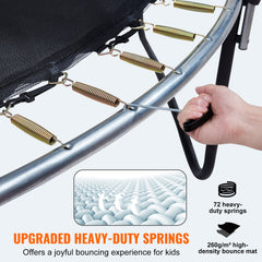 VEVOR 3.66m Trampoline, 181 kg Trampoline with Enclosure Net, Ladder, and Curved Pole, Heavy Duty Trampoline with Jumping Mat and Spring Cover Padding, Outdoor Recreational Trampolines for Kids Adults