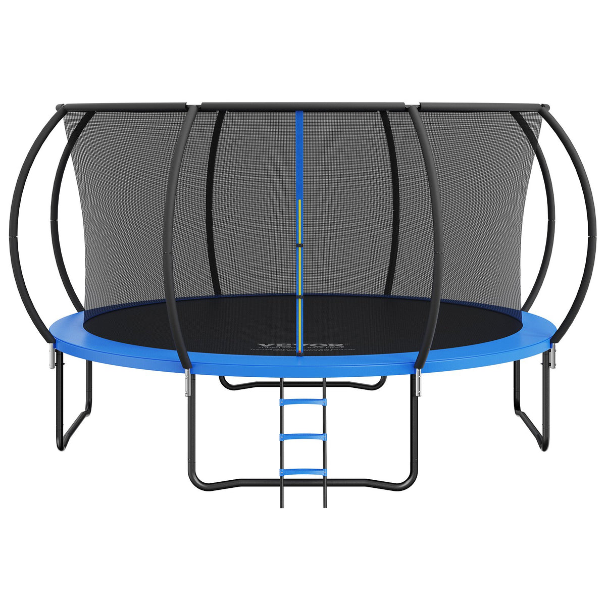 VEVOR 14FT Trampoline, 450 lbs Trampoline with Enclosure Net, Ladder, and Curved Pole, Heavy Duty Trampoline with Jumping Mat and Spring Cover Padding, Outdoor Recreational Trampolines for Kids Adults