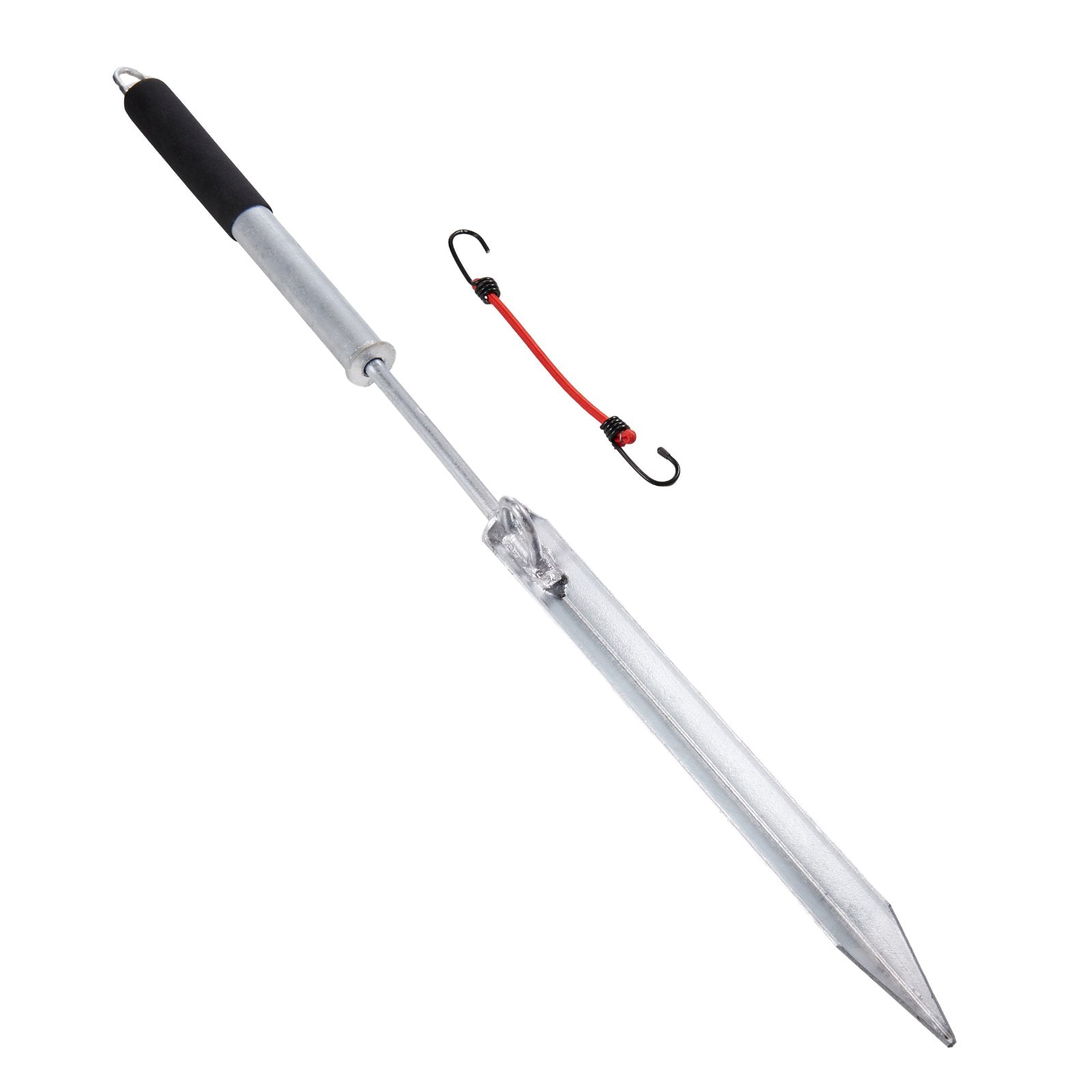 VEVOR Sand Spike Boat Anchor Pole, 36" Galvanized Carbon Steel Slide Anchor Shore Spike, Self-Hammering Beach Spike Anchor for Small Boat Jetski Pontoon Kayak, with Oxford Storage Bag and Bungee Cord