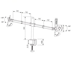 Universal Dual Monitor Arm 12 to 27 inch