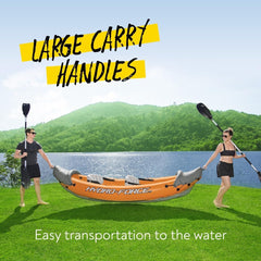 Bestway 3.21m x 1.00m Rapid X2 Kayak for 2 with Hand Pump, Paddles, Seats, Fins and Storage Bag Two Seater