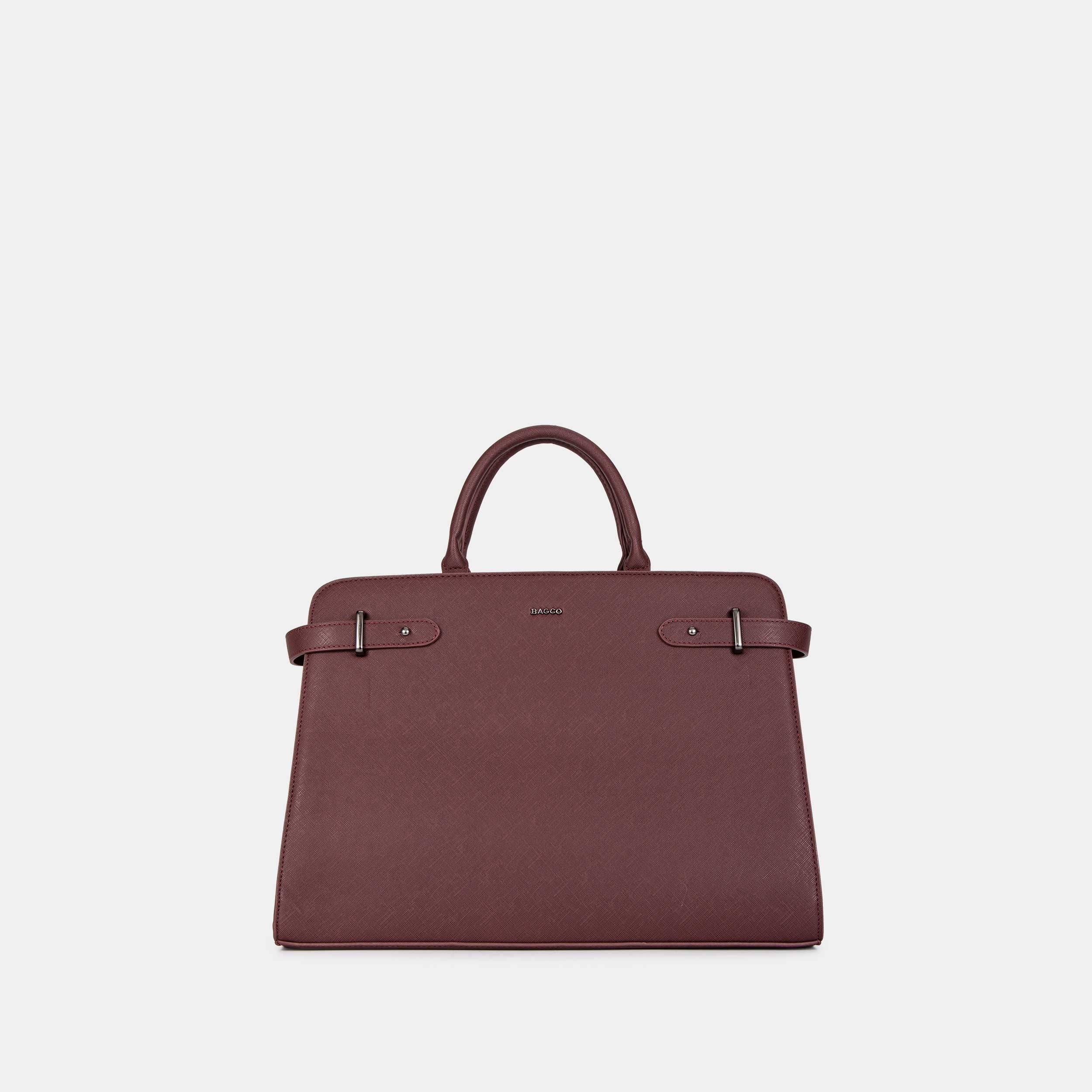 Bagco Bravura Leather Tote Set-Wine Red