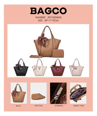 Bagco Noelle Leather Tote-Maroon