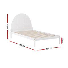 Artiss Bed Frame King Single Size Wooden White DALY-NSW_Rural