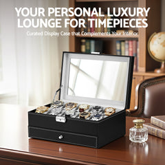 Embellir 12 Grids Watch Box Organizer Case Jewelry Display Storage Showcase