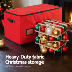 Jingle Jollys Christmas Baubles Storage Box 128 Slots Decor Ornaments Container