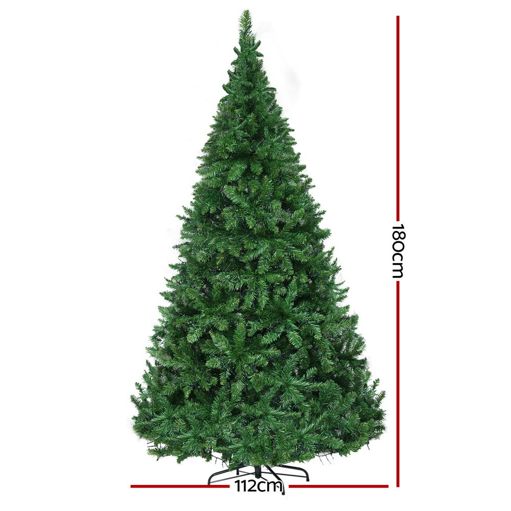 Jingle Jollys Christmas Tree 1.8m LED Xmas Tree Decorations 874 Tips-REMOTE