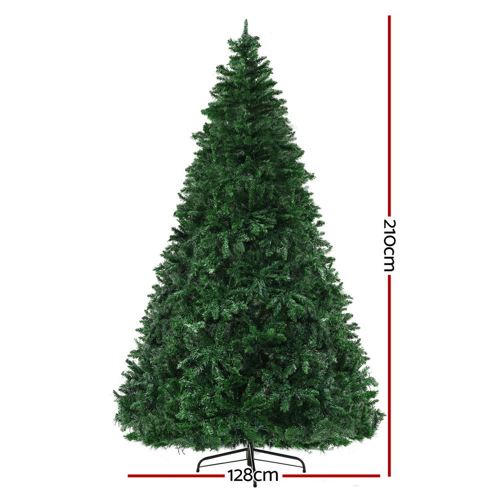 Jingle Jollys Christmas Tree 2.1m Xmas Tree Decoration 8 Light Mode Multi Colour-NSW_Rural