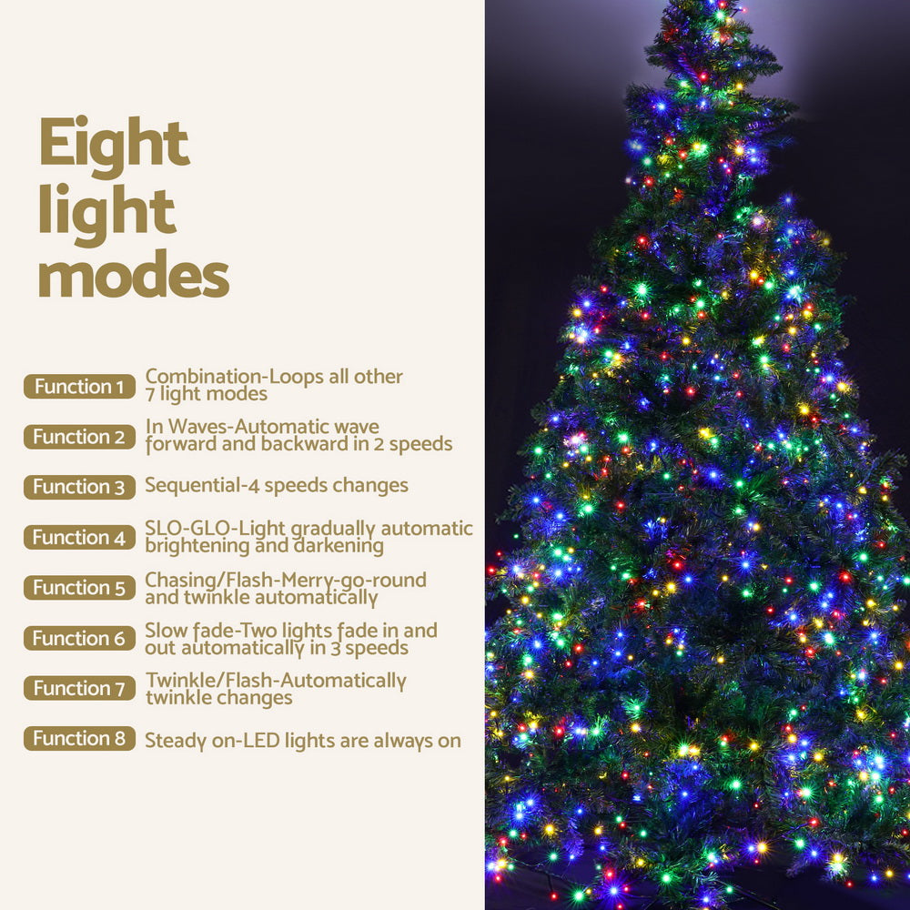 Jingle Jollys Christmas Tree 2.1m Xmas Tree Decoration 8 Light Mode Multi Colour-NSW_Rural