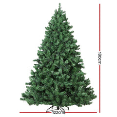 Jingle Jollys Christmas Tree 1.8M Xmas Tree Decorations 1980 LEDs 8 Light Mode-REMOTE