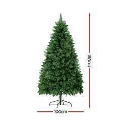 Jingle Jollys Christmas Tree 1.8m RGB Remote LED Tree Party Decoration 890 Tips-VIC_Rural