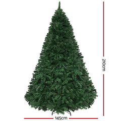 Jingle Jollys Christmas Tree 2.1m Xmas Tree Decor 2800 LED Lights 8 Modes-NT_Metro