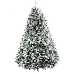 Jingle Jollys Christmas Tree 2.4M Xmas Tree Decorations Snow Flocked 1500 Tips-SA_Metro