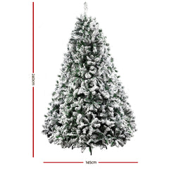 Jingle Jollys Christmas Tree 2.4M Xmas Tree Decorations Snow Flocked 1500 Tips-SA_Metro