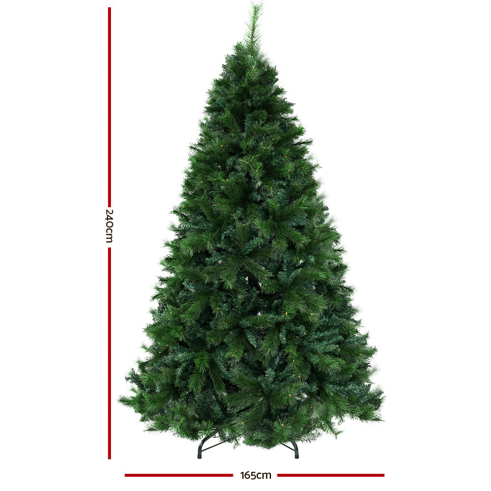 Jingle Jollys Christmas Tree 2.4M Xmas Tree Decorations Pine Needles 2100 Tips-SA_Metro