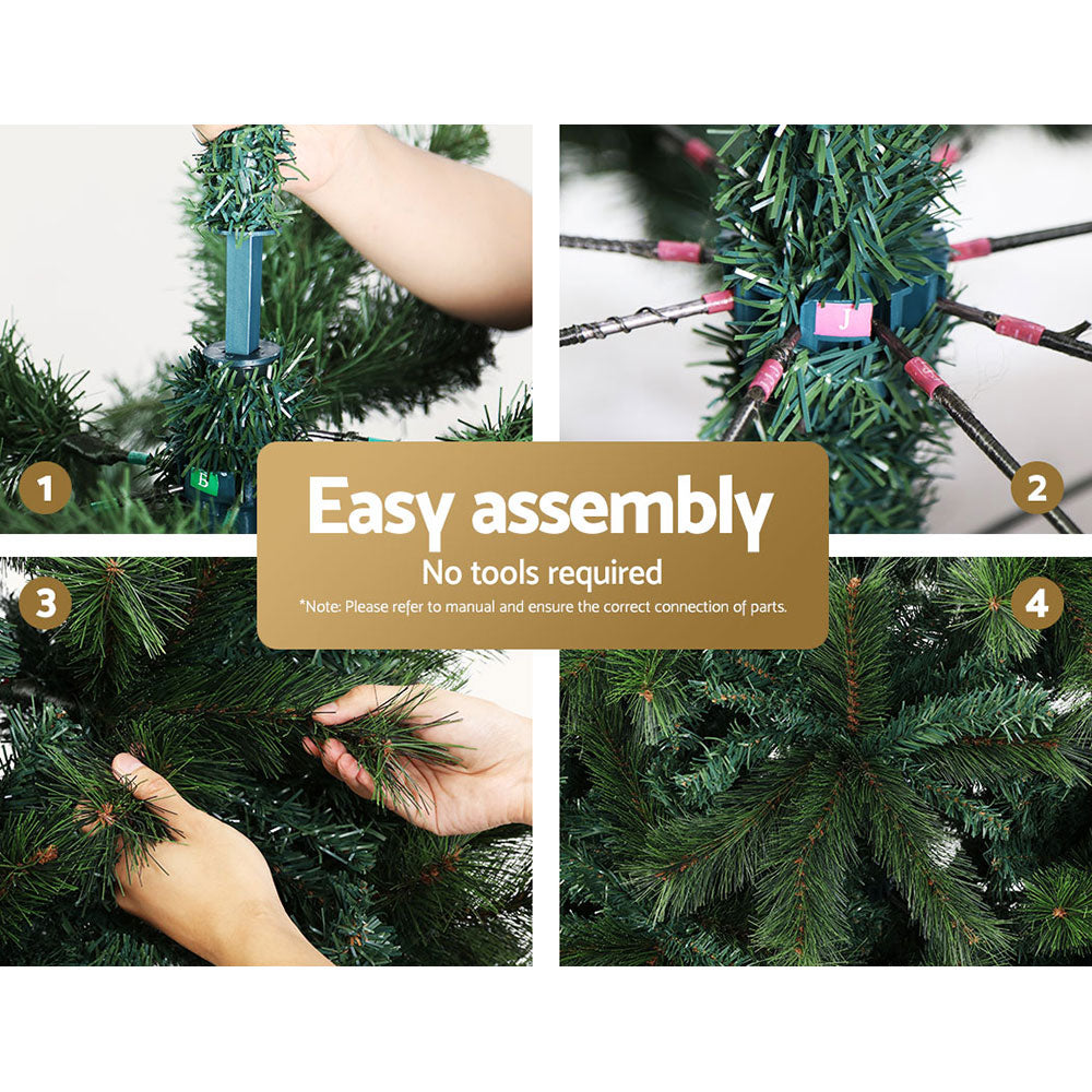 Jingle Jollys Christmas Tree 2.4M Xmas Tree Decorations Pine Needles 2100 Tips-VIC_Metro