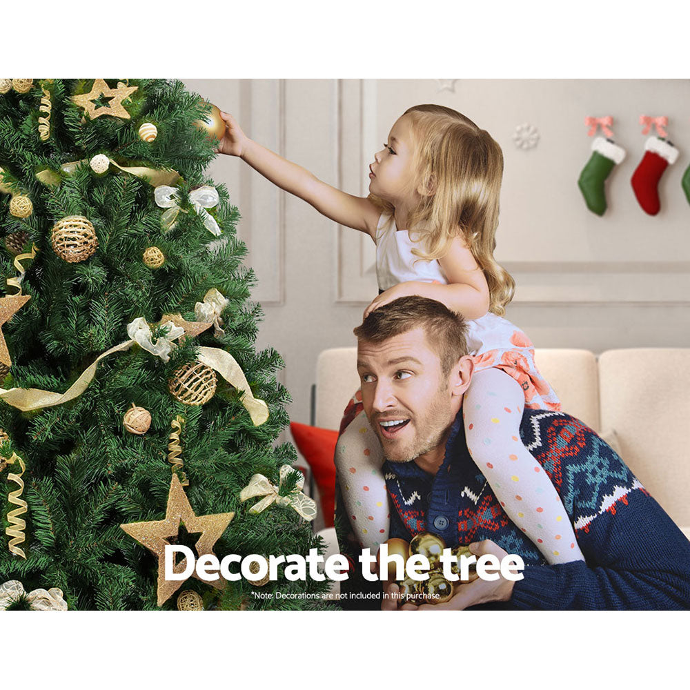 Jingle Jollys Christmas Tree 2.4M Xmas Tree Decorations Green 1500 Tips-NT_Rural