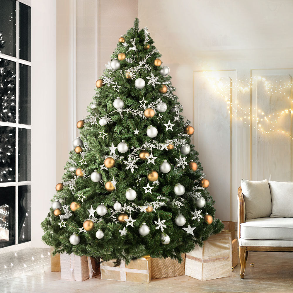 Jingle Jollys Christmas Tree 2.4M Xmas Tree Decorations Green 1500 Tips-NT_Rural