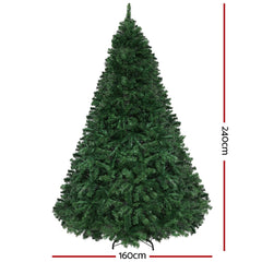 Jingle Jollys Christmas Tree 2.4M Xmas Tree Decoration 8 Light Mode Multi Colour-QLD_Rural