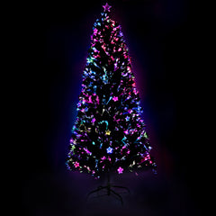 Jingle Jollys 2.1m Christmas Tree Optic Fibre LED Xmas tree Multi Colour-TAS_Metro