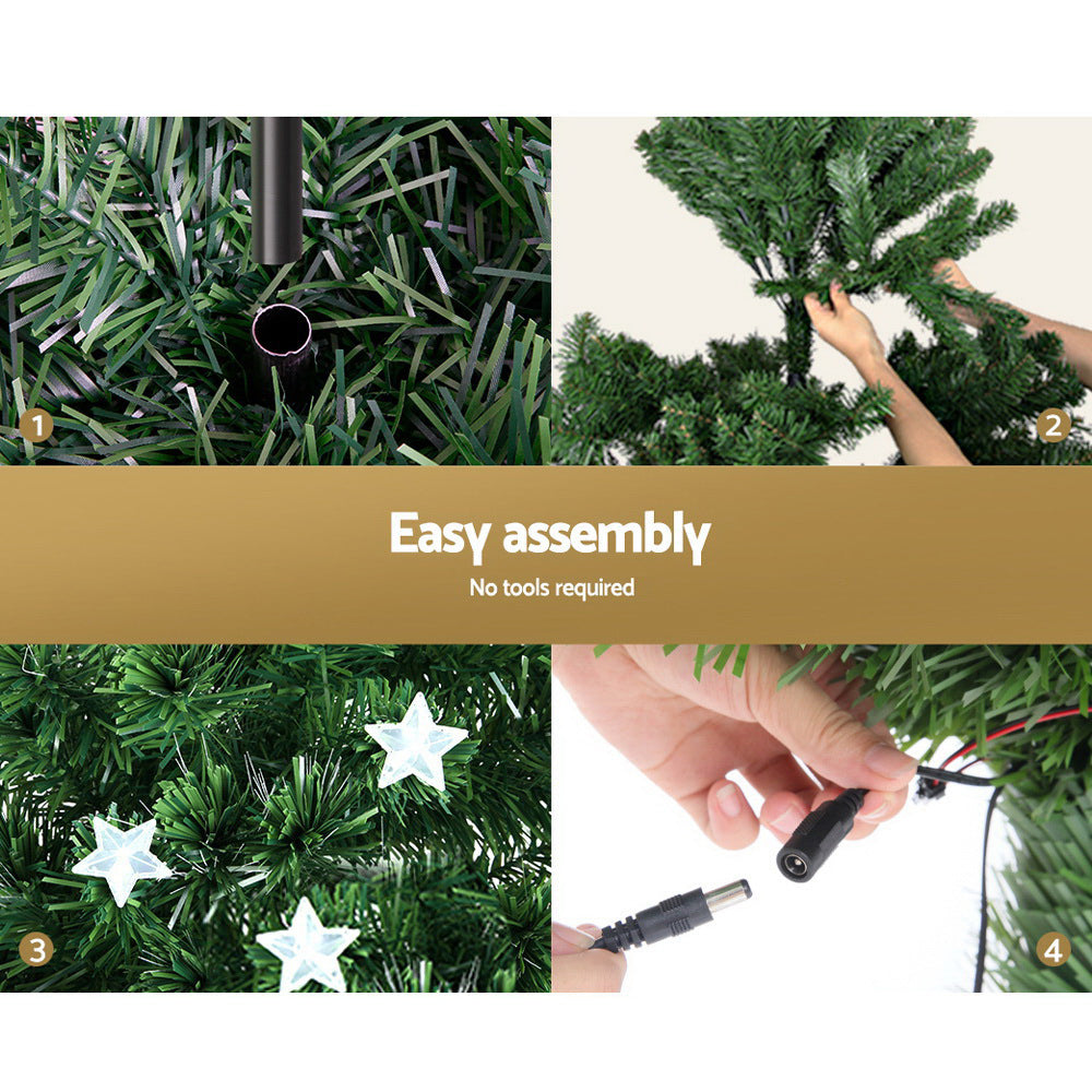 Jingle Jollys 2.1m Christmas Tree Optic Fibre LED Xmas tree Multi Colour-WA_Rural