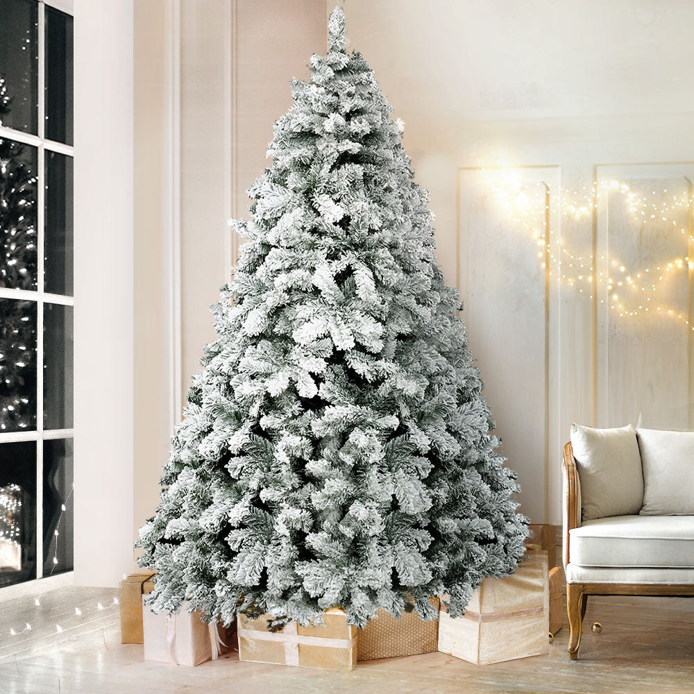 Jingle Jollys Christmas Tree 1.8m Snow Flocked Xmas Tree Decorations 468 Tips-QLD_Rural