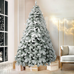 Jingle Jollys Christmas Tree 1.8m Snow Flocked Xmas Tree Decorations 468 Tips-NT_Rural