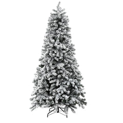 Jingle Jollys Christmas Tree 1.8m Snow Flocked LED Xmas Decoration 8 Light Modes-SA_Metro