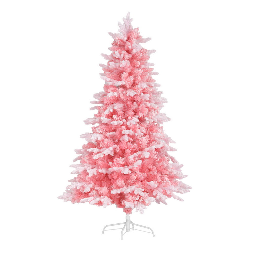 Jingle Jollys Christmas Tree 1.8m Pink Xmas Tree Snowy Party Decor 810 Tips-NT_Rural