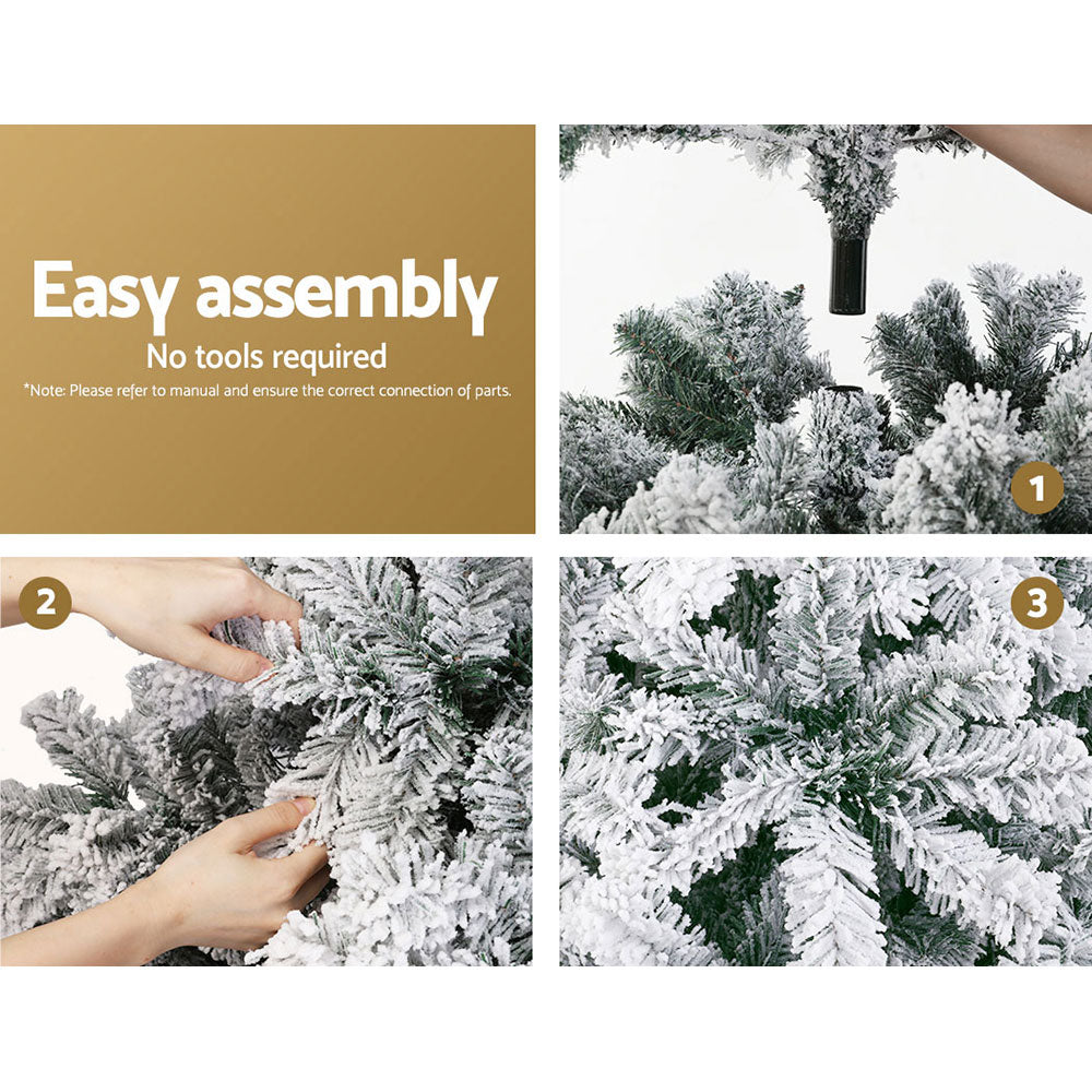 Jingle Jollys Christmas Tree 2.1m Snow Flocked Xmas Tree Decorations 780 Tips-NSW_Rural