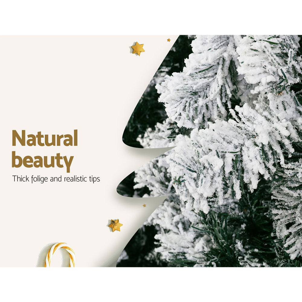 Jingle Jollys Christmas Tree 2.1m Snow Flocked Xmas Tree Decorations 780 Tips-SA_Metro