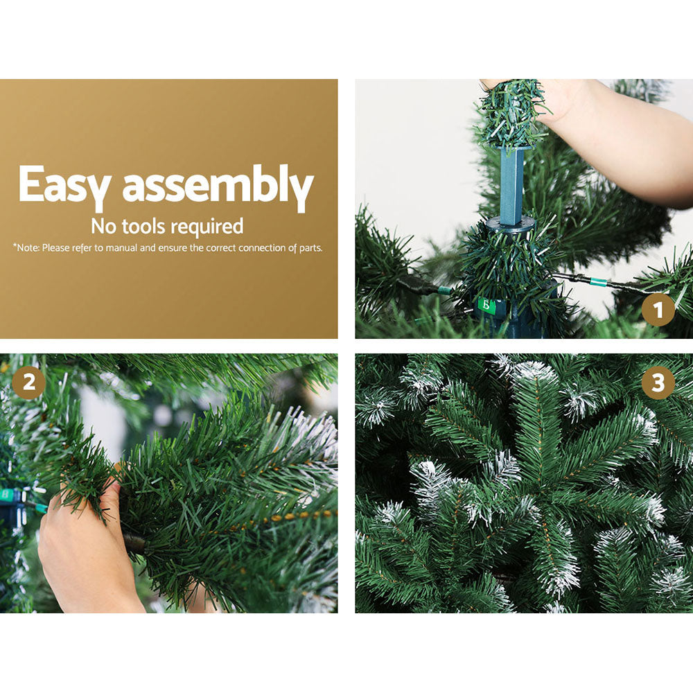 Jingle Jollys Christmas Tree 2.1m Snowy Xmas Tree Decoration 905 Tips-QLD_Metro