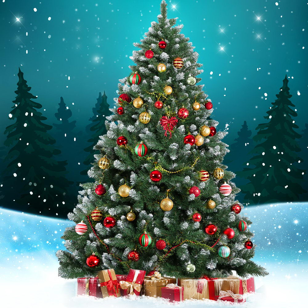Jingle Jollys Christmas Tree 2.1m Snowy Xmas Tree Decoration 905 Tips-VIC_Metro