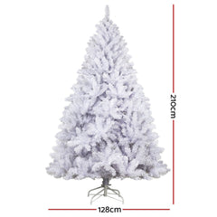 Jingle Jollys Christmas Tree 2.1m 1000 White Tips Xmas Tree Decorations-NSW_Metro
