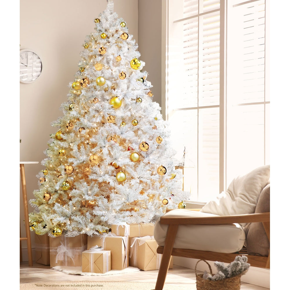Jingle Jollys Christmas Tree 2.1m 1000 White Tips Xmas Tree Decorations-ACT