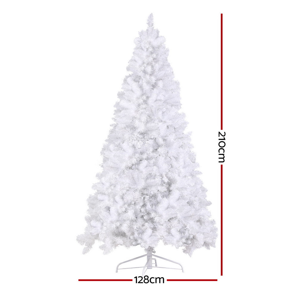 Jingle Jollys Christmas Tree 2.1m 500 LED Xmas Tree Decorations White 1260 Tips-ACT