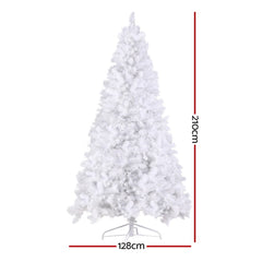 Jingle Jollys Christmas Tree 2.1m 500 LED Xmas Tree Decorations White 1260 Tips-ACT