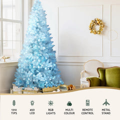 Jingle Jollys Christmas Tree 2.1m RGB Remote Xmas Party Decorations 1310 Tips-SA_Metro