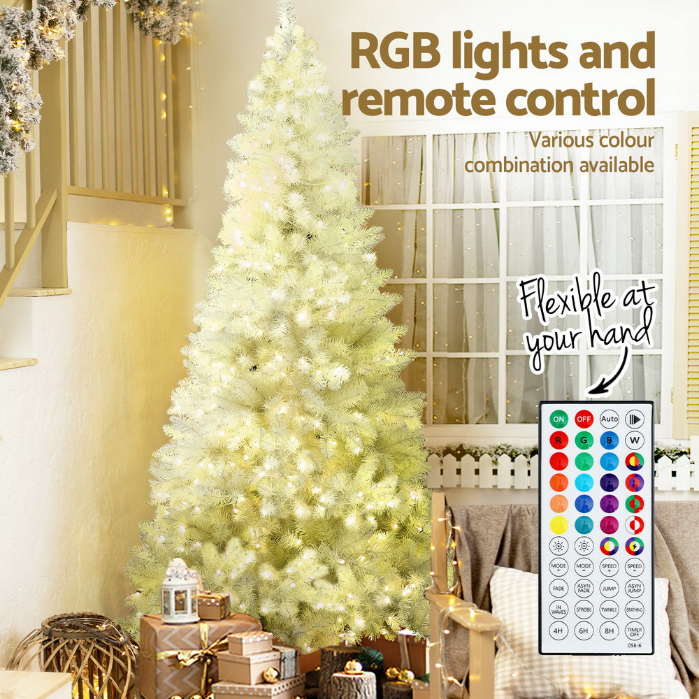 Jingle Jollys Christmas Tree 2.1m RGB Remote Xmas Party Decorations 1310 Tips-SA_Metro