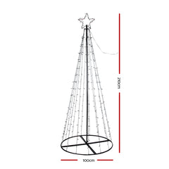 2.1M Christmas Tree 264 LED Solar Jingle Jollys-NT_Metro